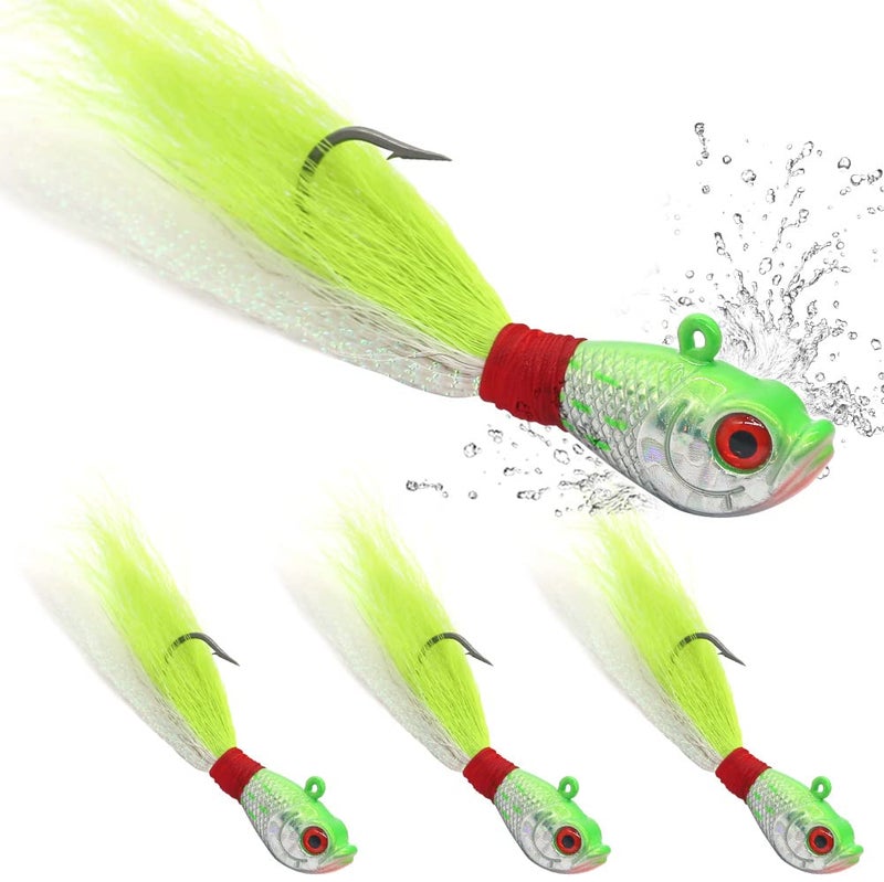 XFISHMAN Bucktail-Jigs-Saltwater-Hair-Jigs-Head -Fishing-Lures-Assorted Kit - Image 1